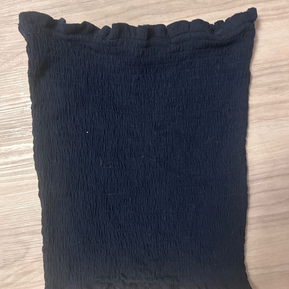 Navy Smocked Tube Top